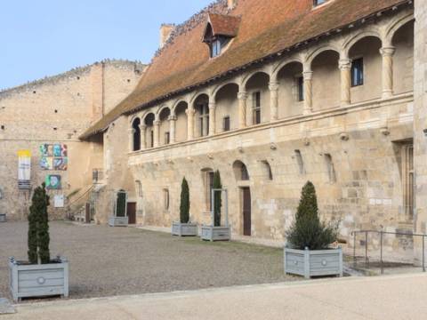 Façade sud du Château royal de Henri IV à Nérac, rue Henri IV, en pierre calcaire blonde du bassin garonnais